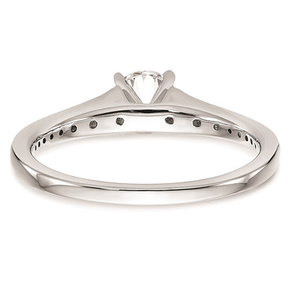 0.31ct. CZ Solid Real 14K White Gold Peg Set Engagement Ring
