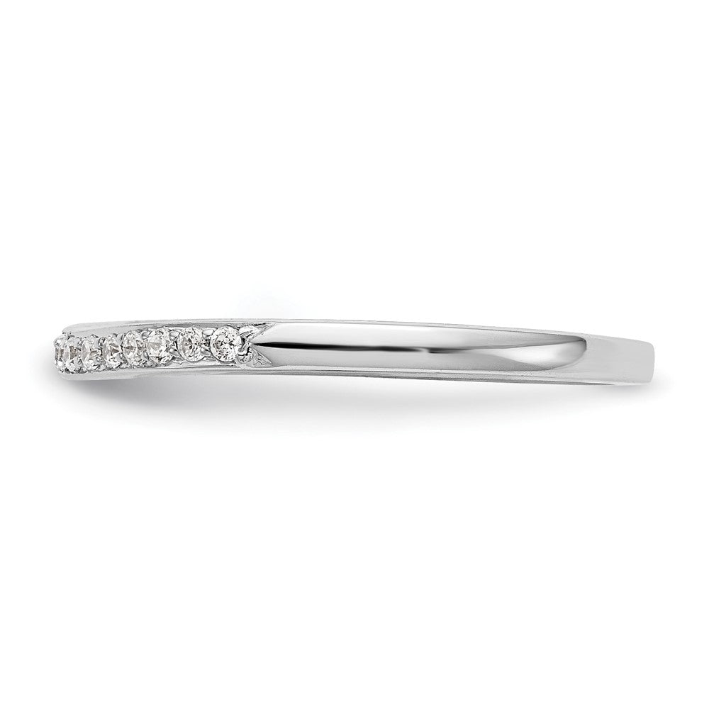 0.13ct. CZ Solid Real 14k White Gold Wedding Wedding Band Ring