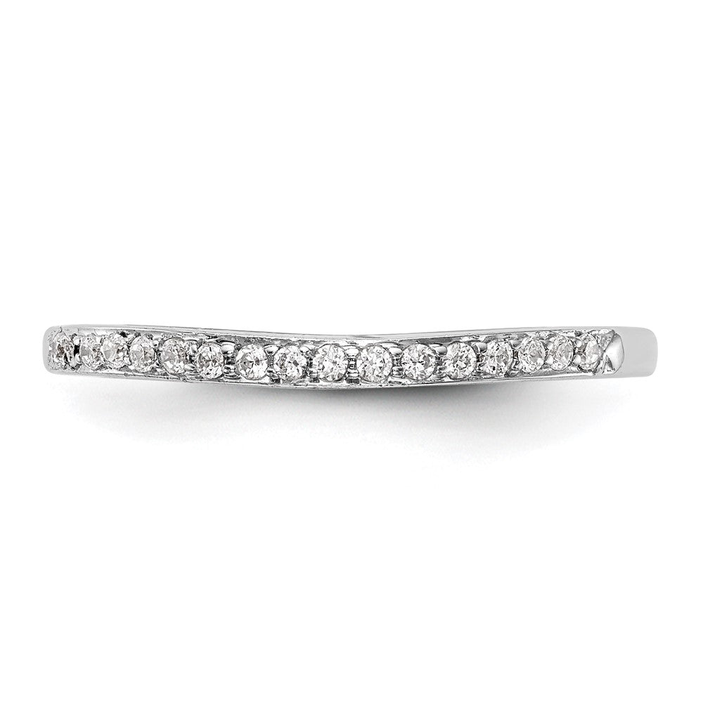0.13ct. CZ Solid Real 14k White Gold Wedding Wedding Band Ring