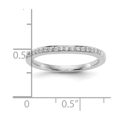0.13ct. CZ Solid Real 14k White Gold Wedding Wedding Band Ring