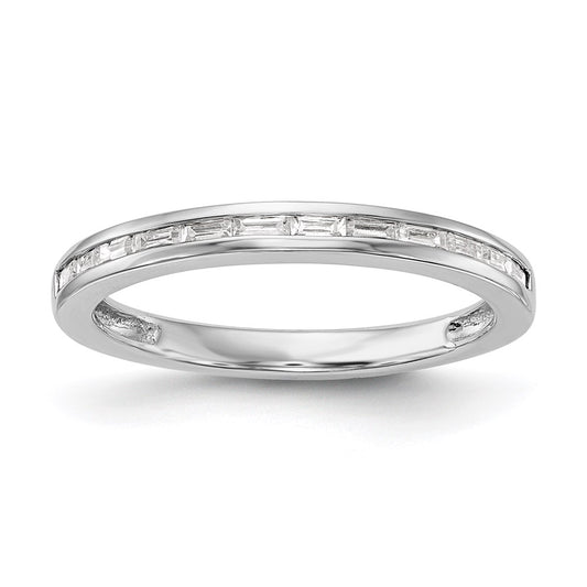 0.23ct. CZ Solid Real 14k White Gold Wedding Wedding Band Ring