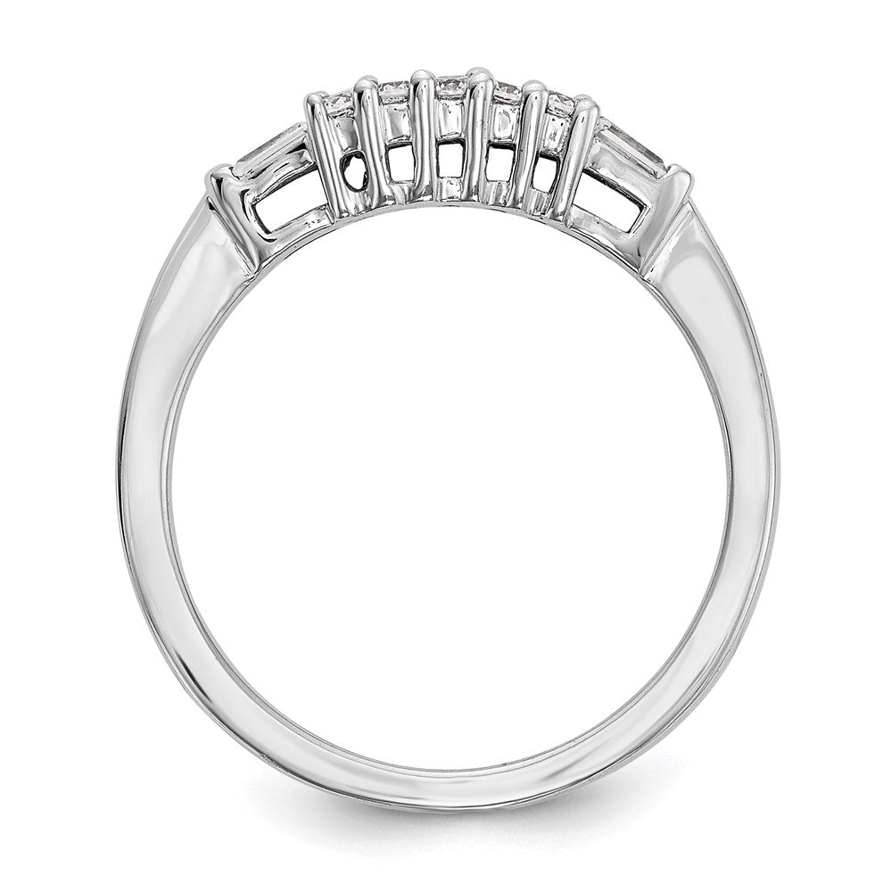 0.18ct. CZ Solid Real 14k White Gold Wedding Wedding Band Ring