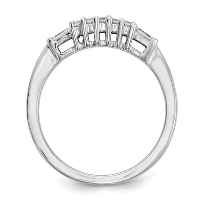 0.18ct. CZ Solid Real 14k White Gold Wedding Wedding Band Ring