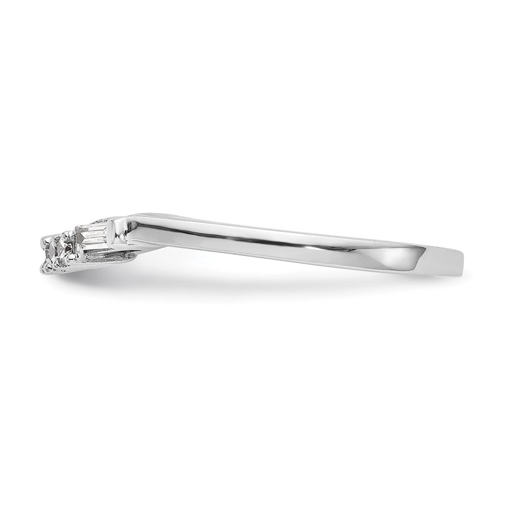 0.18ct. CZ Solid Real 14k White Gold Wedding Wedding Band Ring