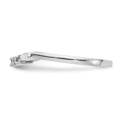 0.18ct. CZ Solid Real 14k White Gold Wedding Wedding Band Ring