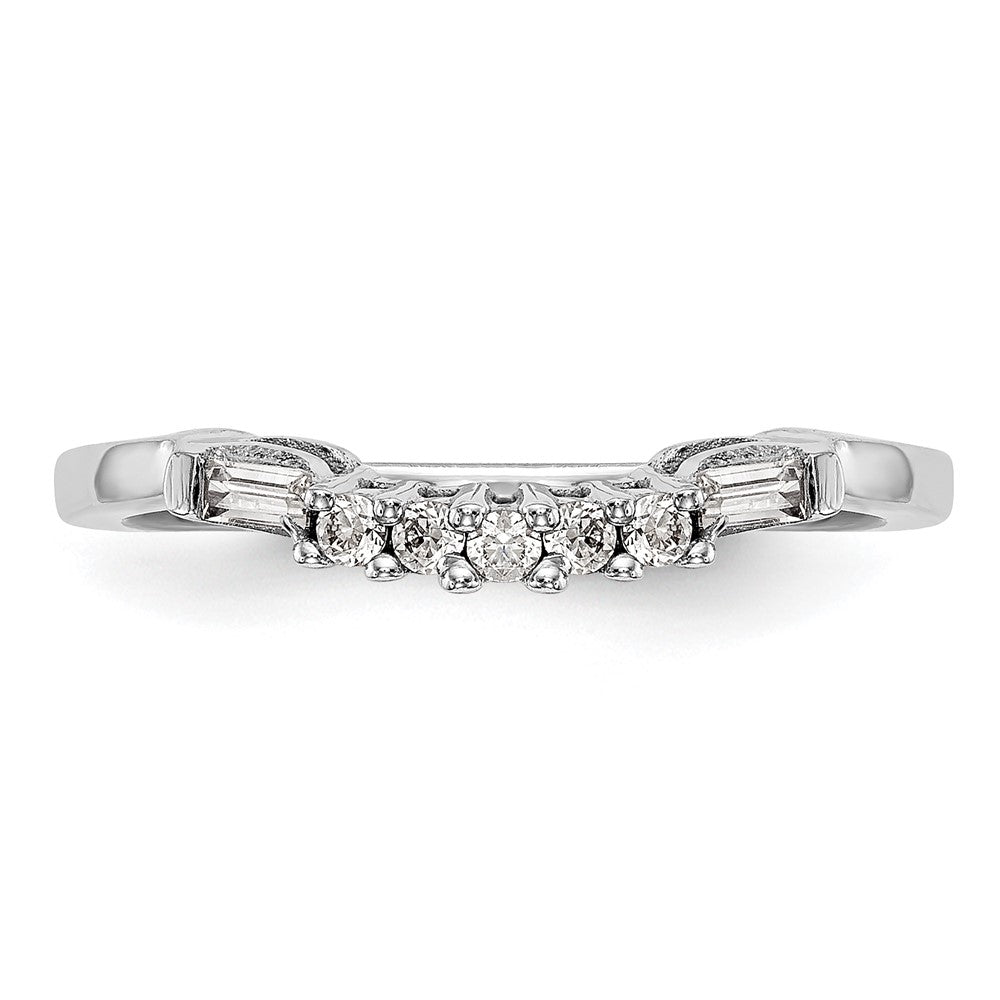 0.18ct. CZ Solid Real 14k White Gold Wedding Wedding Band Ring