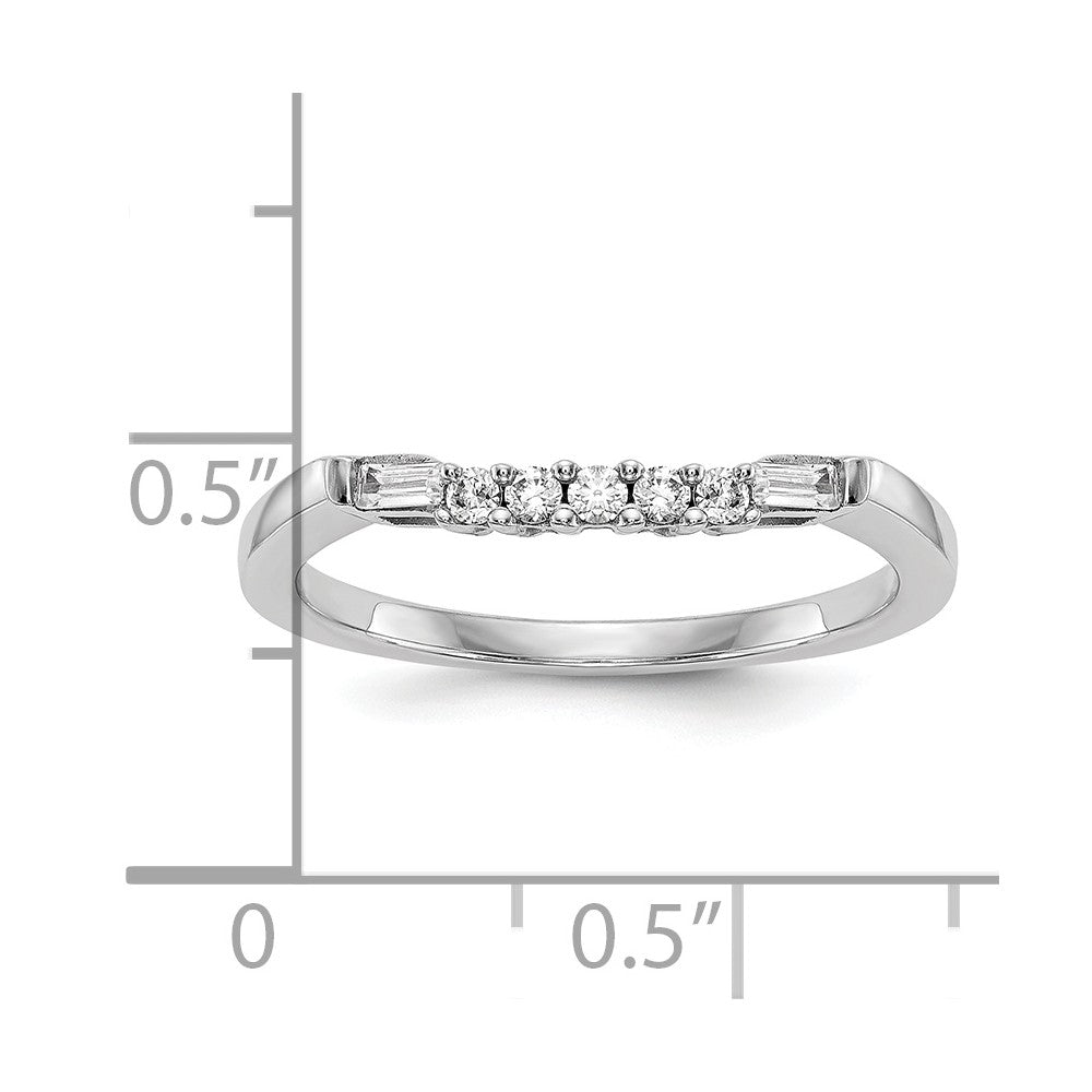 0.18ct. CZ Solid Real 14k White Gold Wedding Wedding Band Ring