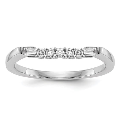 0.18ct. CZ Solid Real 14k White Gold Wedding Wedding Band Ring