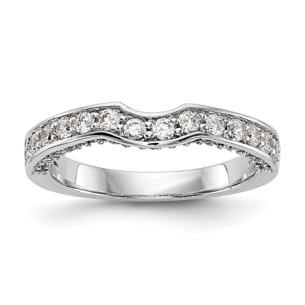 14k White Gold Real Diamond Wedding Band