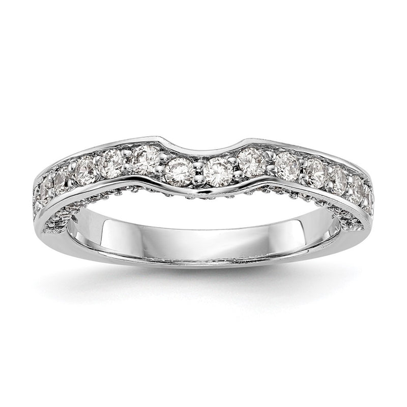 14k White Gold Real Diamond Wedding Band