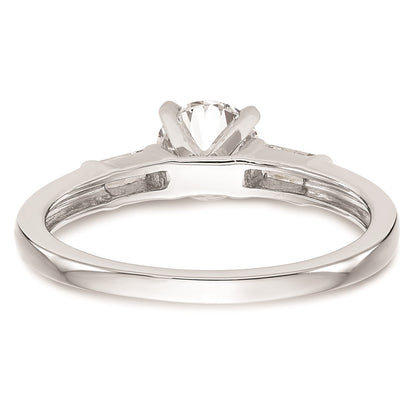 0.24ct. CZ Solid Real 14K White Gold Peg Set Engagement Ring