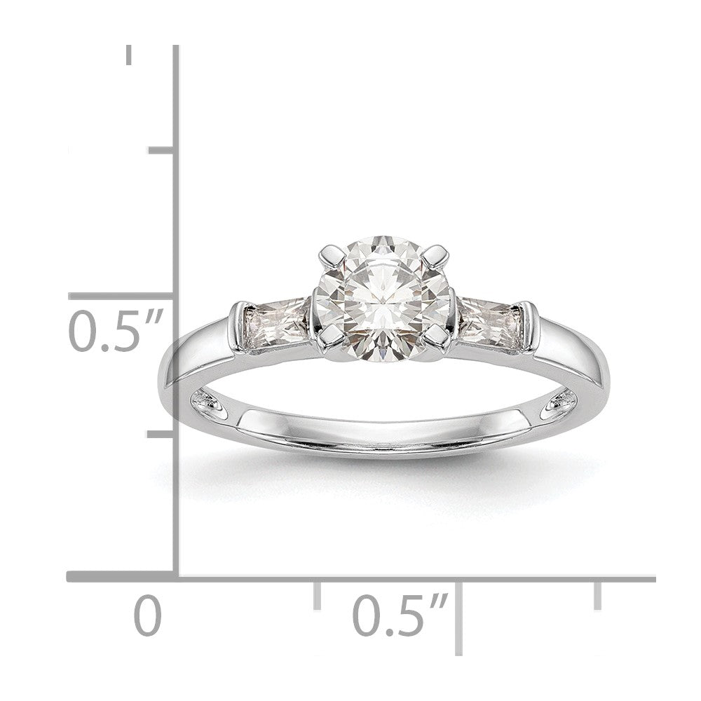 0.24ct. CZ Solid Real 14K White Gold Peg Set Engagement Ring