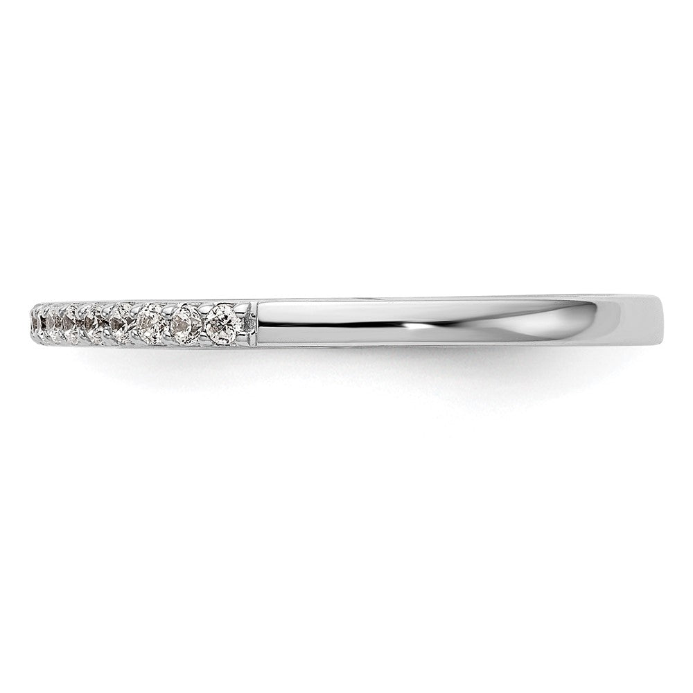 0.19ct. CZ Solid Real 14k White Gold Wedding Wedding Band Ring