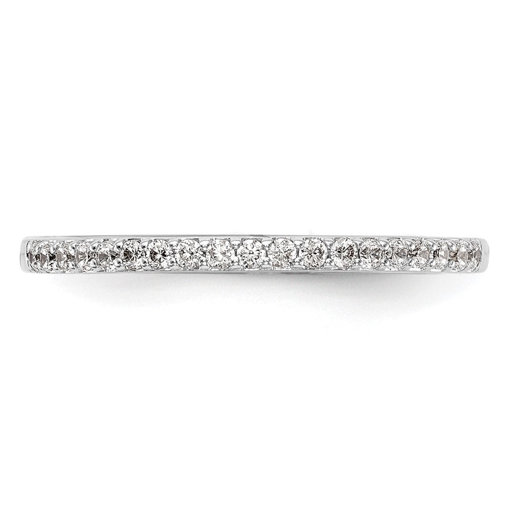 0.19ct. CZ Solid Real 14k White Gold Wedding Wedding Band Ring