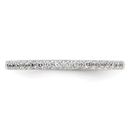 0.19ct. CZ Solid Real 14k White Gold Wedding Wedding Band Ring