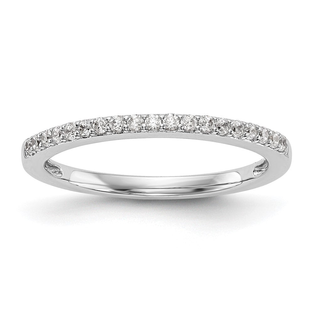 0.19ct. CZ Solid Real 14k White Gold Wedding Wedding Band Ring