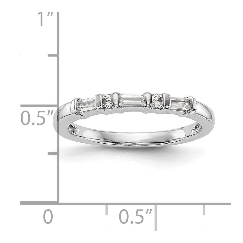 0.27ct. CZ Solid Real 14k White Gold Wedding Wedding Band Ring