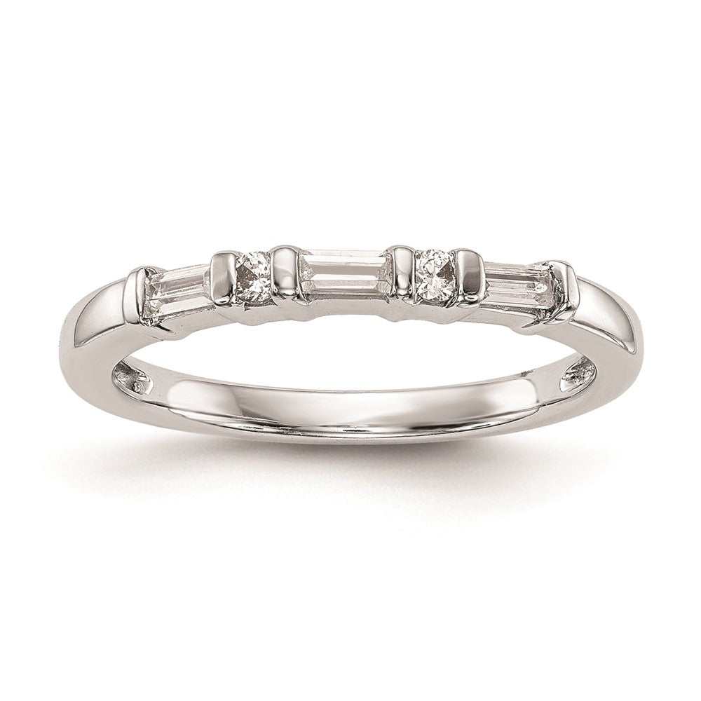 0.27ct. CZ Solid Real 14k White Gold Wedding Wedding Band Ring