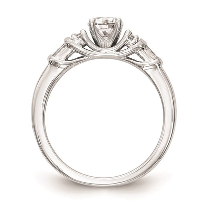 0.30ct. CZ Solid Real 14K White Gold Peg Set Engagement Ring