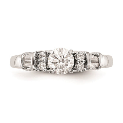 0.30ct. CZ Solid Real 14K White Gold Peg Set Engagement Ring