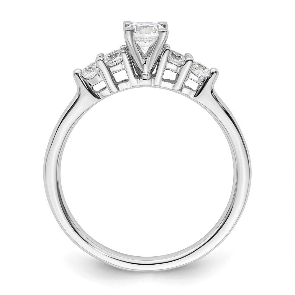 0.22ct. CZ Solid Real 14K White Gold Peg Set Engagement Ring
