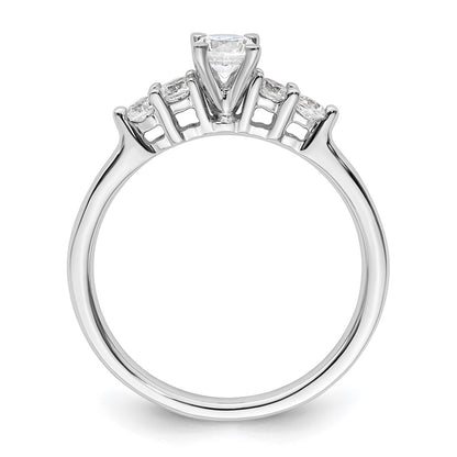 0.22ct. CZ Solid Real 14K White Gold Peg Set Engagement Ring