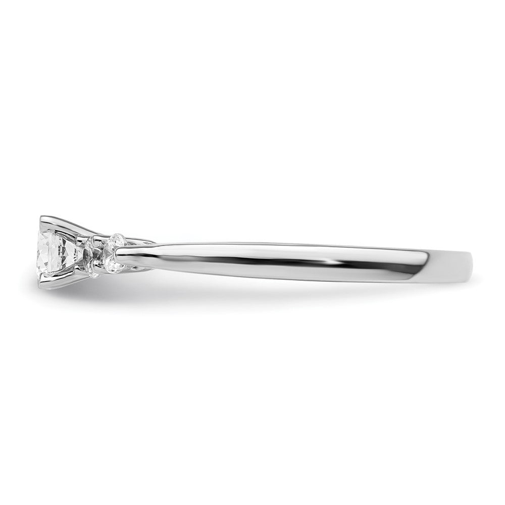 0.22ct. CZ Solid Real 14K White Gold Peg Set Engagement Ring