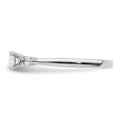 0.22ct. CZ Solid Real 14K White Gold Peg Set Engagement Ring