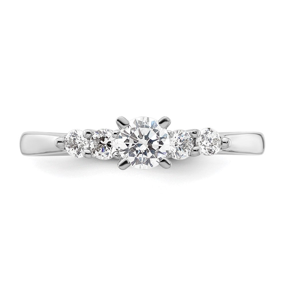 0.22ct. CZ Solid Real 14K White Gold Peg Set Engagement Ring