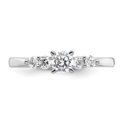 0.22ct. CZ Solid Real 14K White Gold Peg Set Engagement Ring