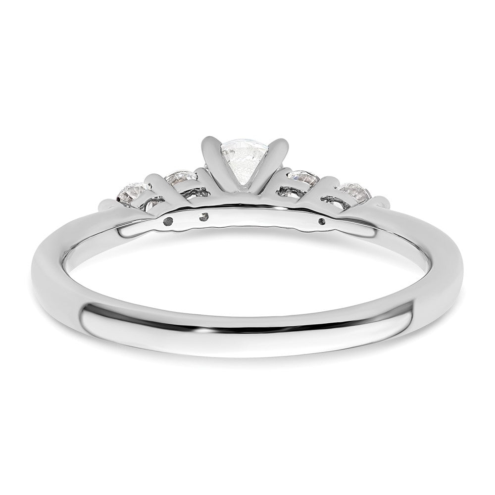 0.22ct. CZ Solid Real 14K White Gold Peg Set Engagement Ring