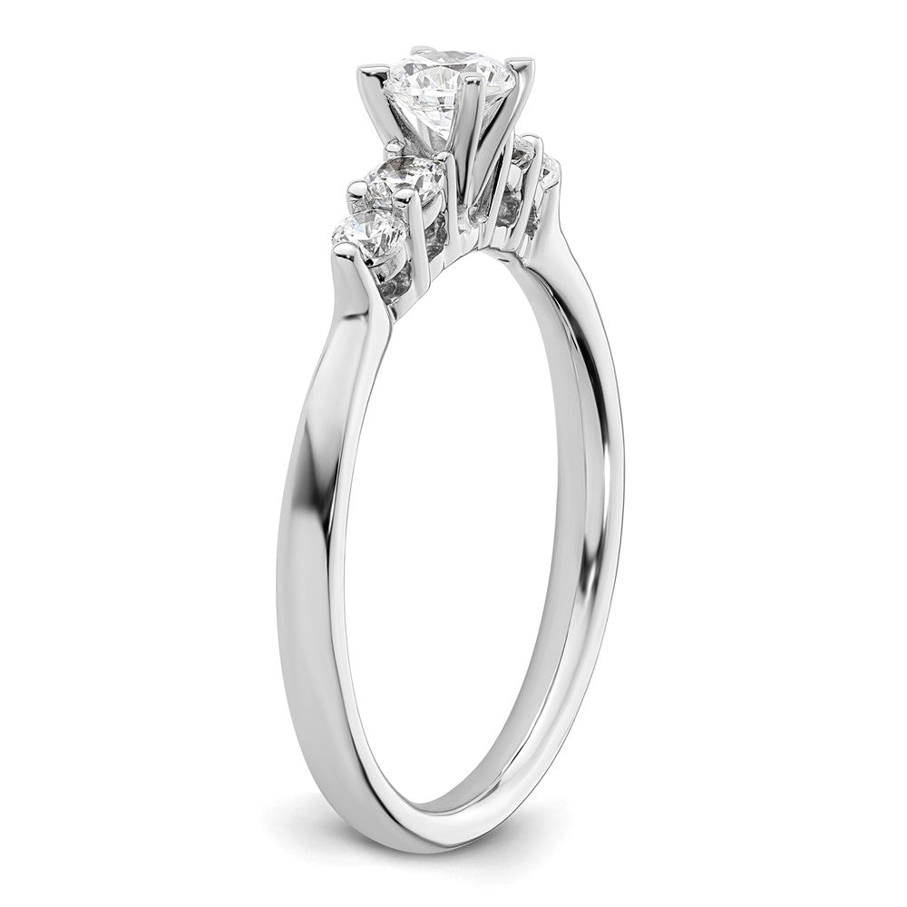 0.22ct. CZ Solid Real 14K White Gold Peg Set Engagement Ring
