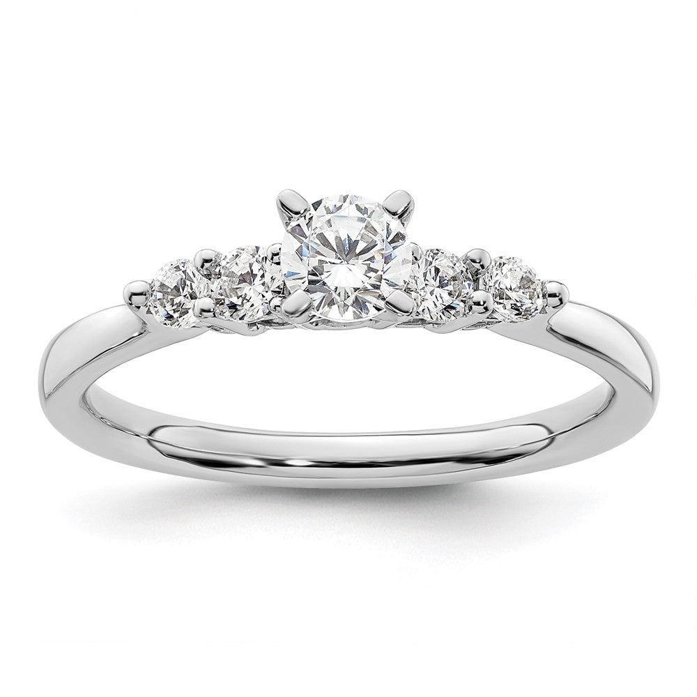 0.22ct. CZ Solid Real 14K White Gold Peg Set Engagement Ring