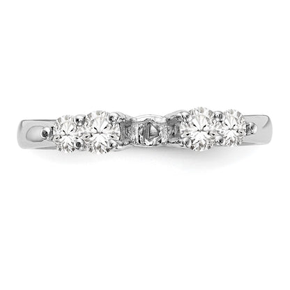 0.49ct. CZ Solid Real 14K White Gold Peg Set Engagement Ring