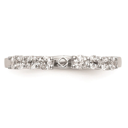 0.40ct. CZ Solid Real 14K White Gold Peg Set Engagement Ring
