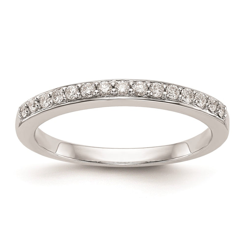14k White Gold Real Diamond Wedding Band