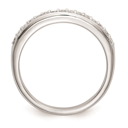 14k White Gold Real Diamond Wedding Band