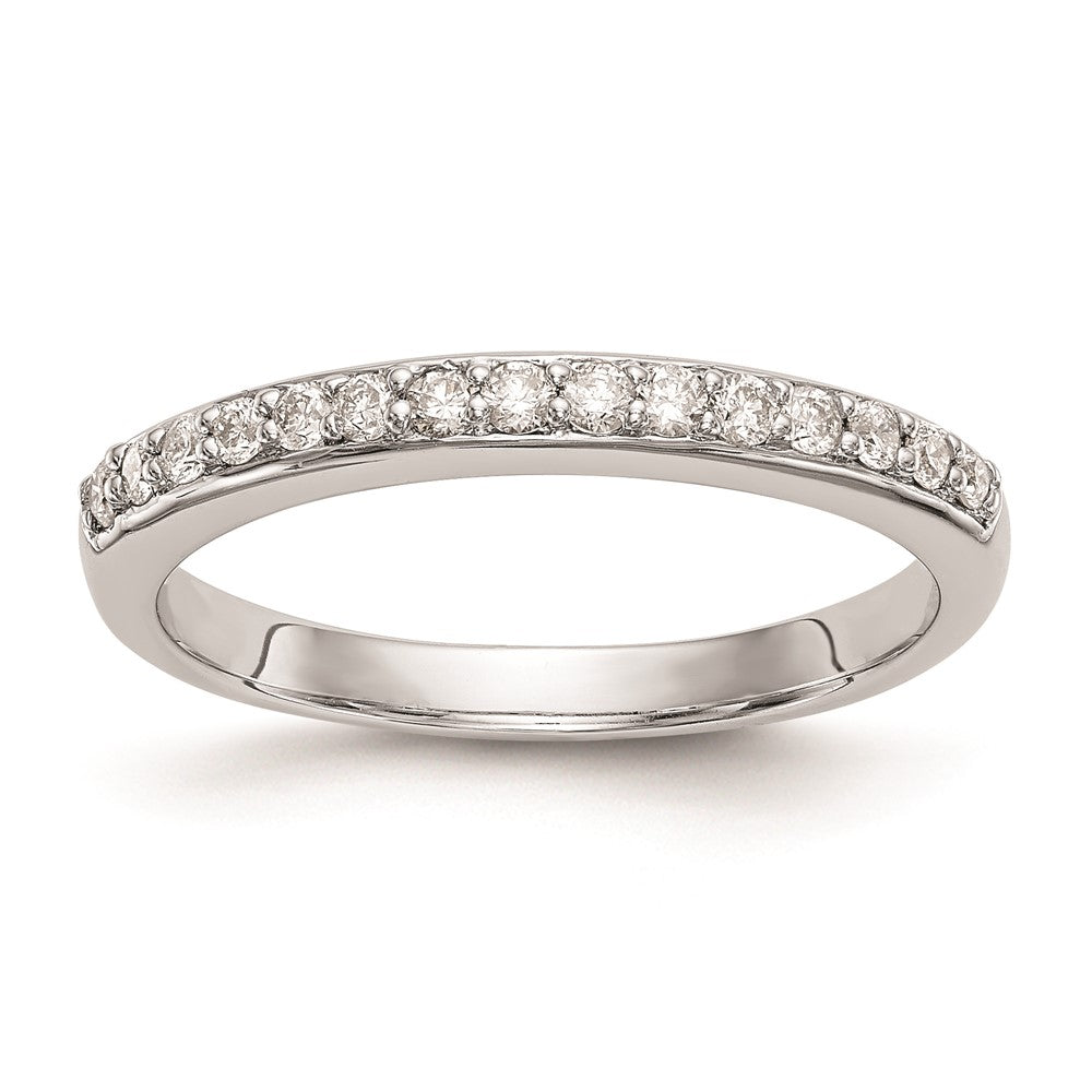 14k White Gold Real Diamond Wedding Band