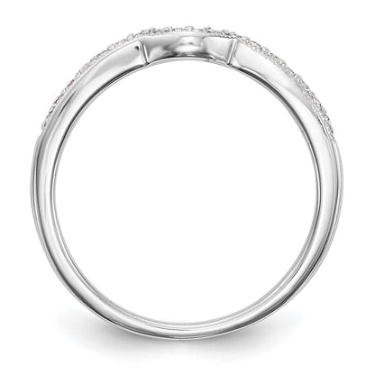 0.14ct. CZ Solid Real 14k White Gold Wedding Wedding Band Ring