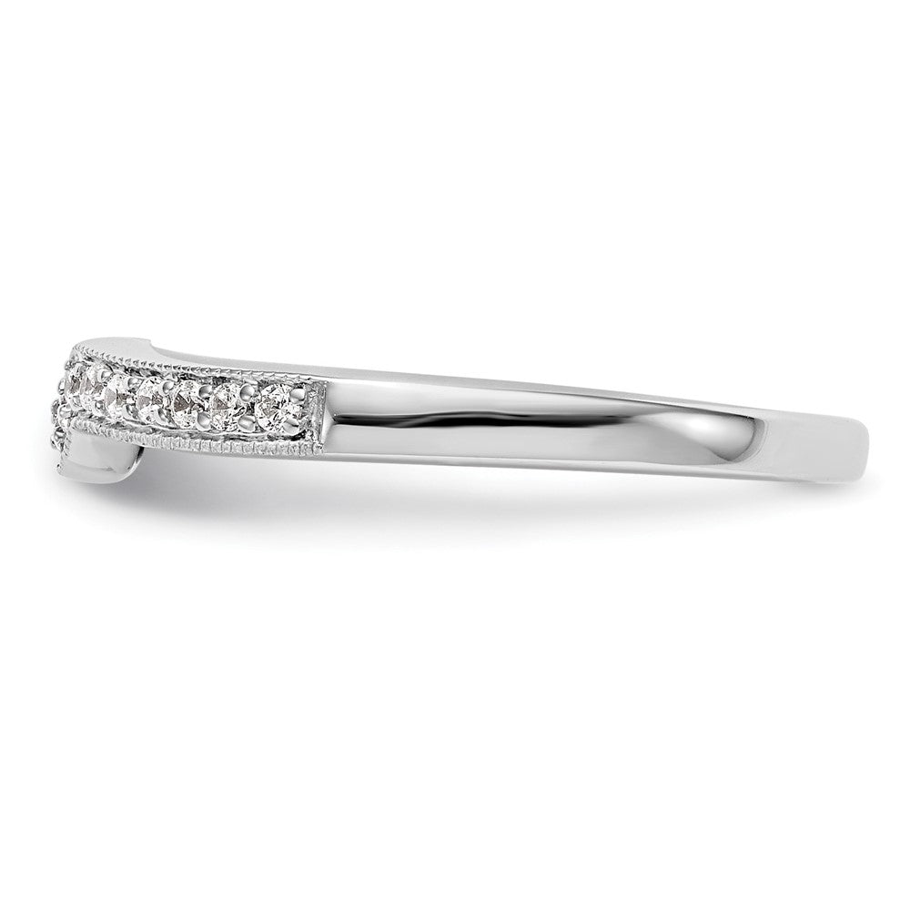 0.14ct. CZ Solid Real 14k White Gold Wedding Wedding Band Ring