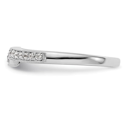 0.14ct. CZ Solid Real 14k White Gold Wedding Wedding Band Ring