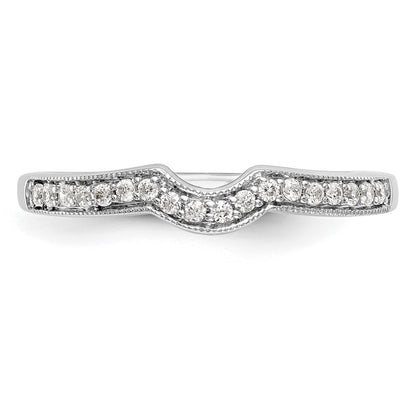 0.14ct. CZ Solid Real 14k White Gold Wedding Wedding Band Ring
