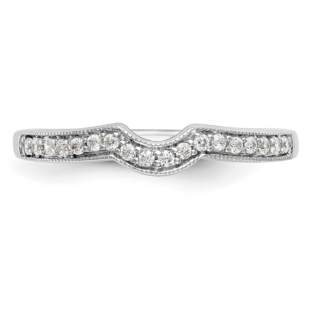 14k White Gold Real Diamond Wedding Band