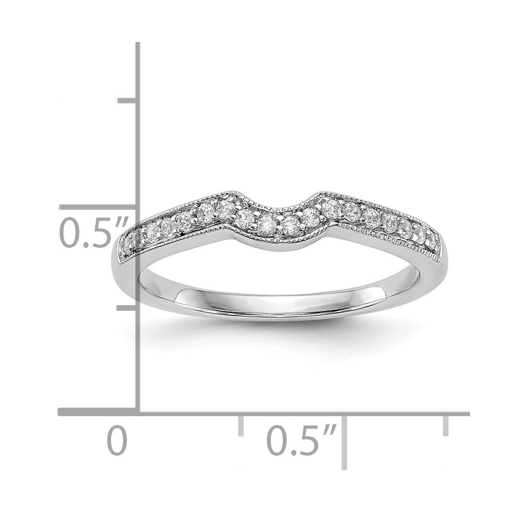 14k White Gold Real Diamond Wedding Band