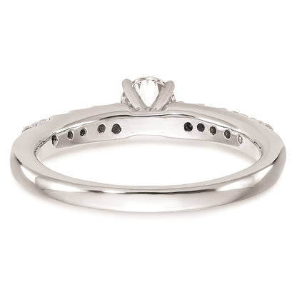 0.25ct. CZ Solid Real 14K White Gold Peg Set Engagement Ring