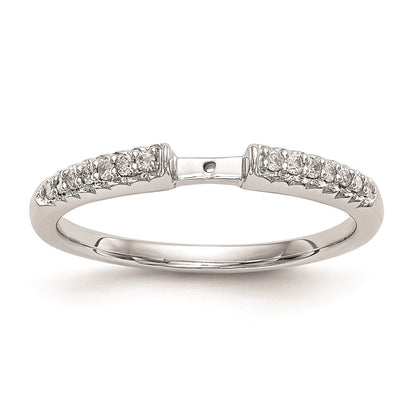 0.10ct. CZ Solid Real 14K White Gold Peg Set Engagement Ring