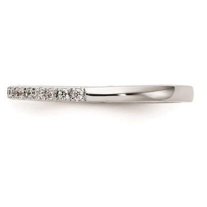 0.18ct. CZ Solid Real 14k White Gold Wedding Wedding Band Ring