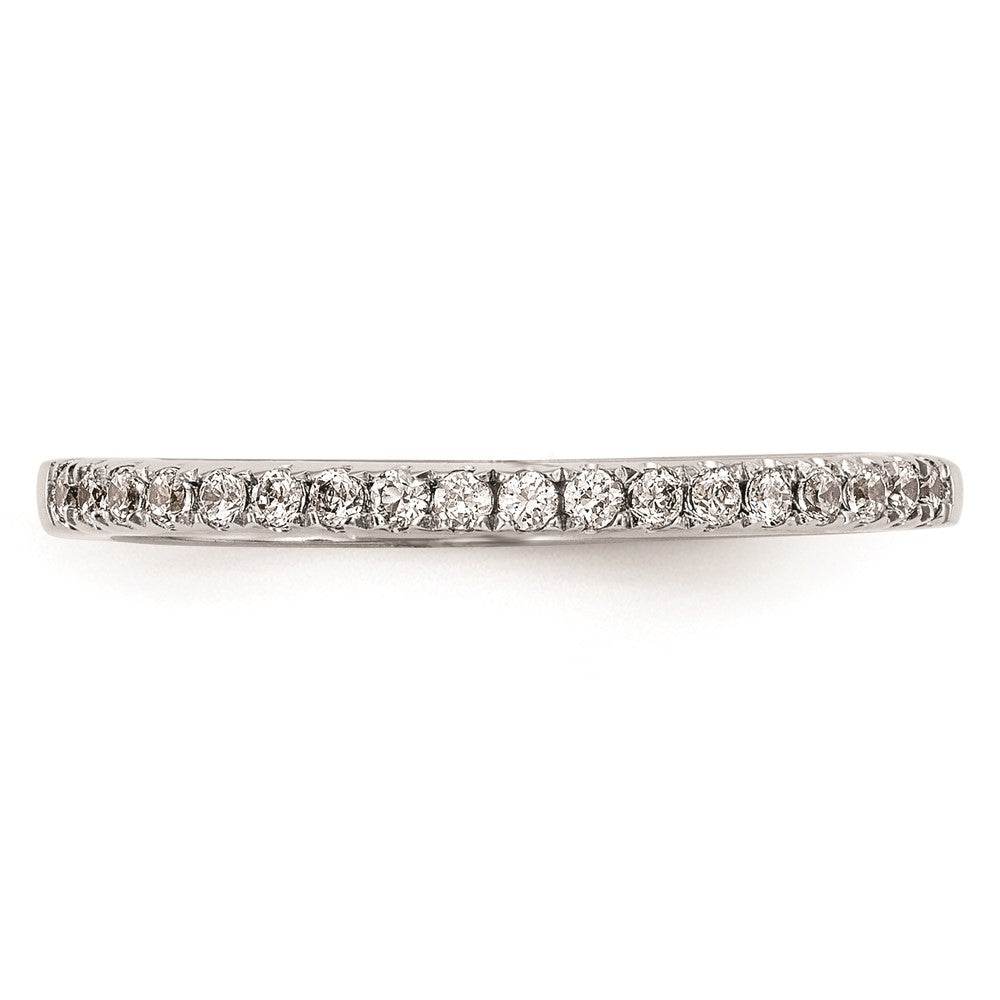 0.18ct. CZ Solid Real 14k White Gold Wedding Wedding Band Ring