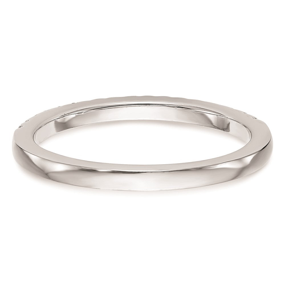 0.18ct. CZ Solid Real 14k White Gold Wedding Wedding Band Ring