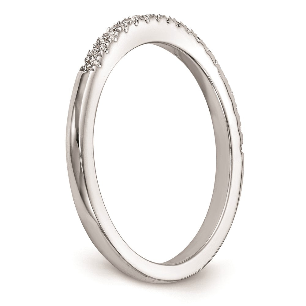 0.18ct. CZ Solid Real 14k White Gold Wedding Wedding Band Ring